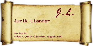 Jurik Liander névjegykártya